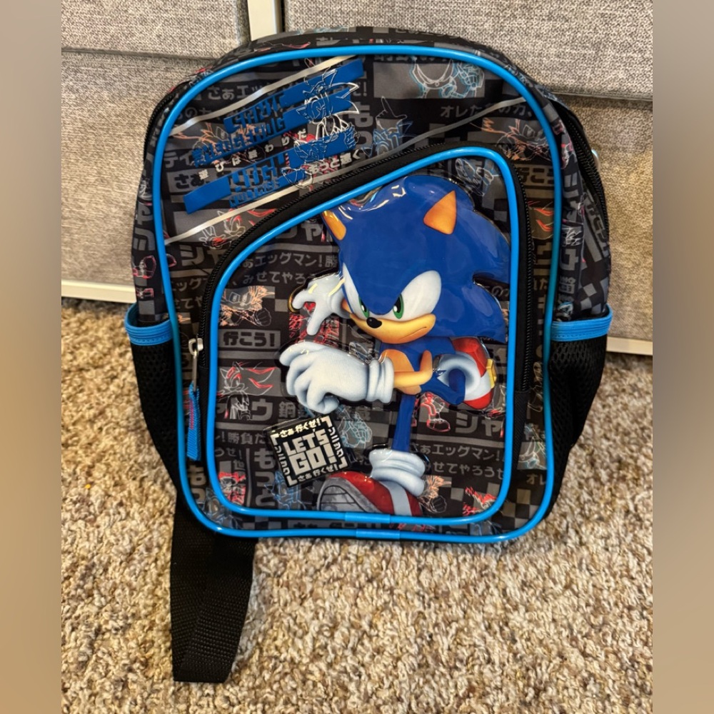 Sonic Kids' Backpack – Blue Character Shoulder Bag